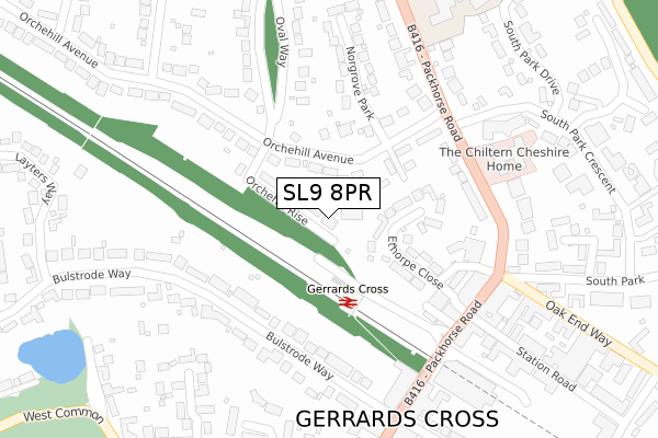 SL9 8PR map - large scale - OS Open Zoomstack (Ordnance Survey)