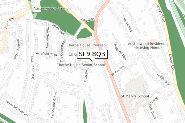 SL9 8QB map - large scale - OS Open Zoomstack (Ordnance Survey)