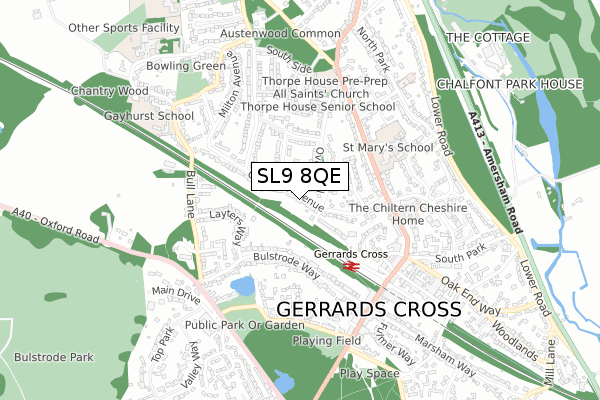 SL9 8QE map - small scale - OS Open Zoomstack (Ordnance Survey) SL9 8QE map - small scale - OS Open Zoomstack (Ordnance Survey)