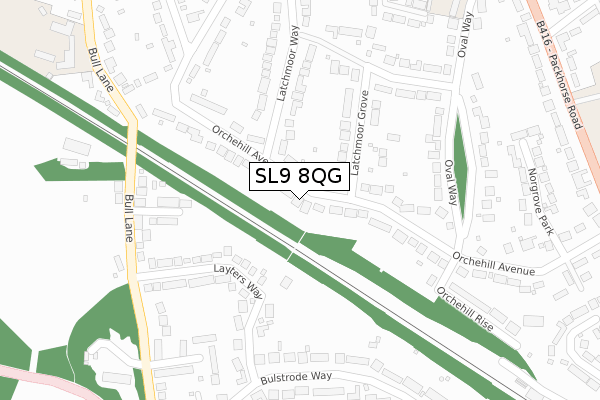 SL9 8QG map - large scale - OS Open Zoomstack (Ordnance Survey)