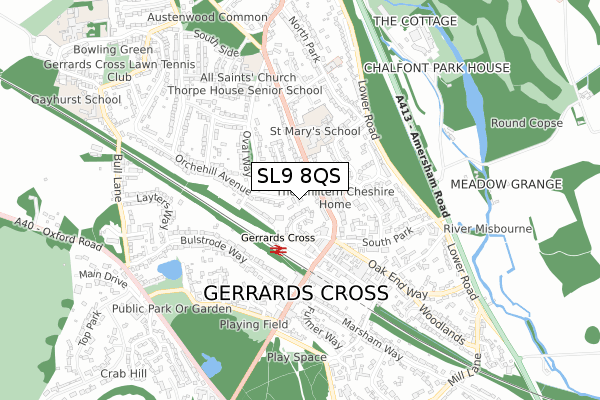 SL9 8QS map - small scale - OS Open Zoomstack (Ordnance Survey)