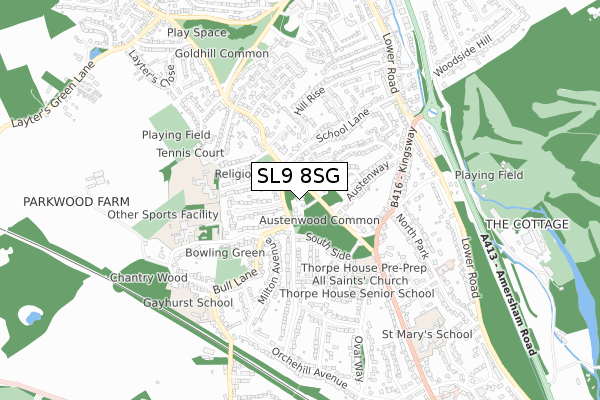 SL9 8SG map - small scale - OS Open Zoomstack (Ordnance Survey) SL9 8SG map - small scale - OS Open Zoomstack (Ordnance Survey)