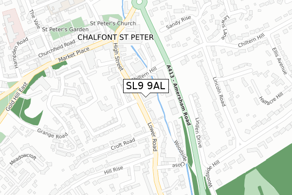 SL9 9AL map - large scale - OS Open Zoomstack (Ordnance Survey)