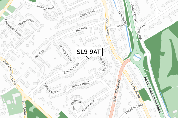 SL9 9AT map - large scale - OS Open Zoomstack (Ordnance Survey)