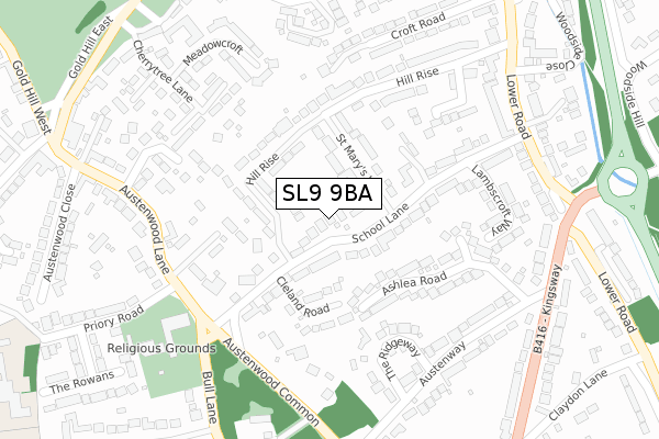 SL9 9BA map - large scale - OS Open Zoomstack (Ordnance Survey)