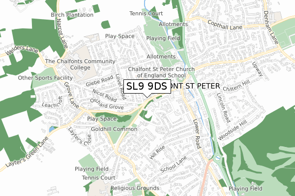 SL9 9DS map - small scale - OS Open Zoomstack (Ordnance Survey)