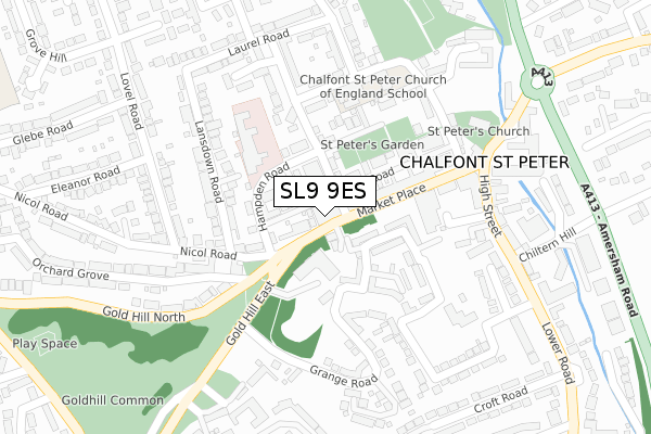 SL9 9ES map - large scale - OS Open Zoomstack (Ordnance Survey)