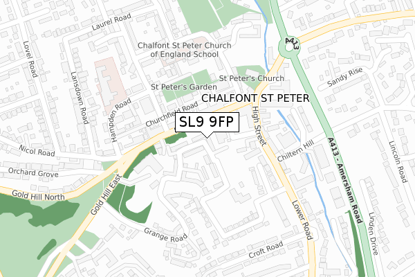 SL9 9FP map - large scale - OS Open Zoomstack (Ordnance Survey)