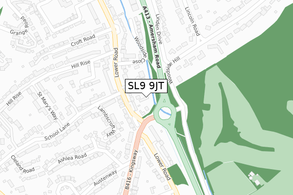 SL9 9JT map - large scale - OS Open Zoomstack (Ordnance Survey)