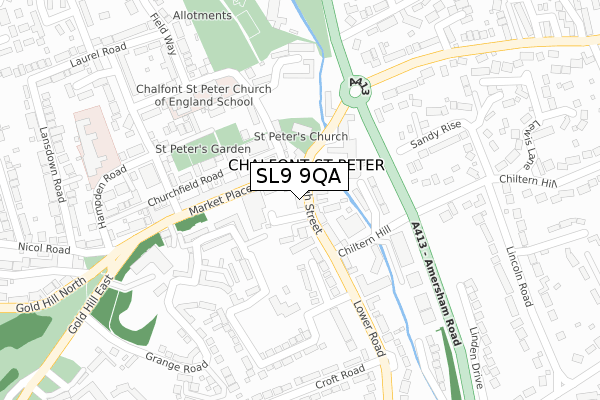 SL9 9QA map - large scale - OS Open Zoomstack (Ordnance Survey)