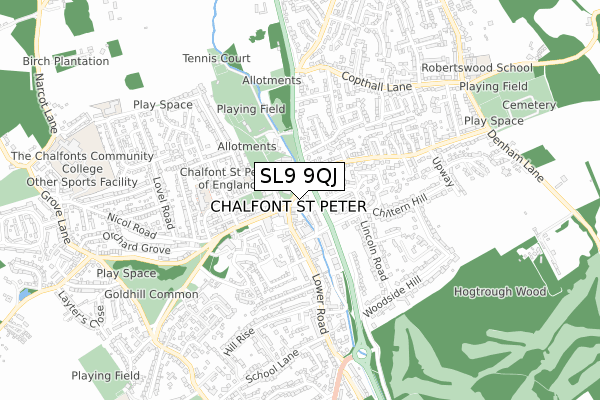 SL9 9QJ map - small scale - OS Open Zoomstack (Ordnance Survey)