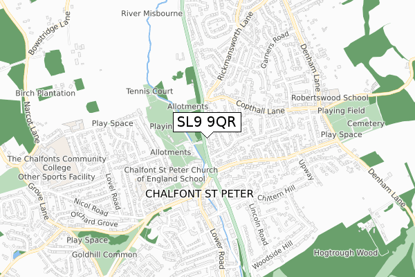 SL9 9QR map - small scale - OS Open Zoomstack (Ordnance Survey)