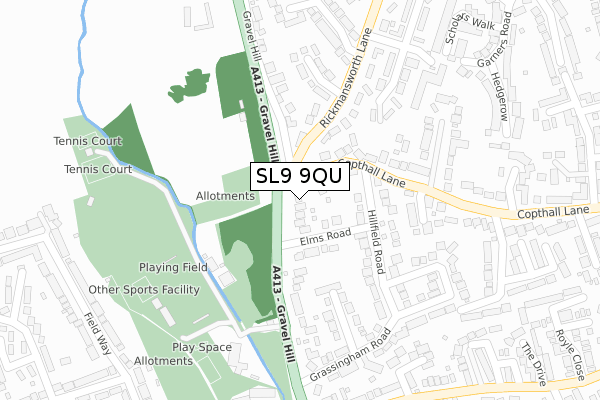 SL9 9QU map - large scale - OS Open Zoomstack (Ordnance Survey) SL9 9QU map - large scale - OS Open Zoomstack (Ordnance Survey)