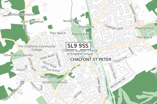 SL9 9SS map - small scale - OS Open Zoomstack (Ordnance Survey)