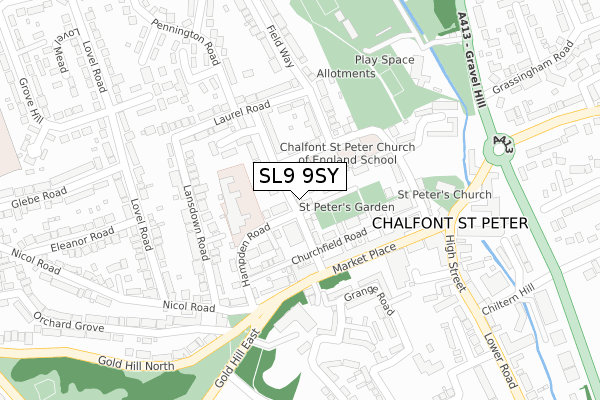 SL9 9SY map - large scale - OS Open Zoomstack (Ordnance Survey)