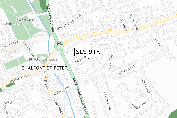 SL9 9TR map - large scale - OS Open Zoomstack (Ordnance Survey)