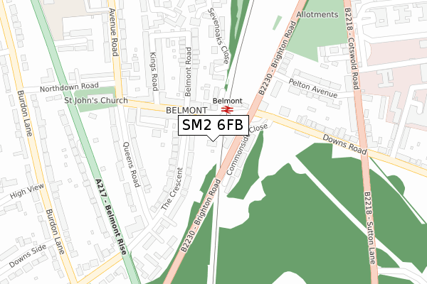 SM2 6FB map - large scale - OS Open Zoomstack (Ordnance Survey) SM2 6FB map - large scale - OS Open Zoomstack (Ordnance Survey)