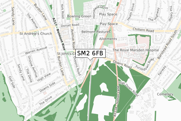 SM2 6FB map - small scale - OS Open Zoomstack (Ordnance Survey) SM2 6FB map - small scale - OS Open Zoomstack (Ordnance Survey)