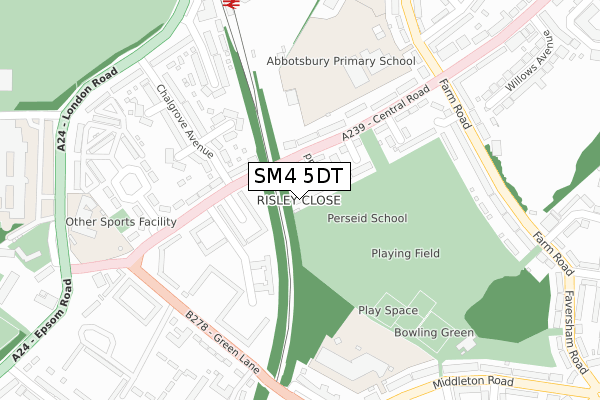 SM4 5DT map - large scale - OS Open Zoomstack (Ordnance Survey) SM4 5DT map - large scale - OS Open Zoomstack (Ordnance Survey)