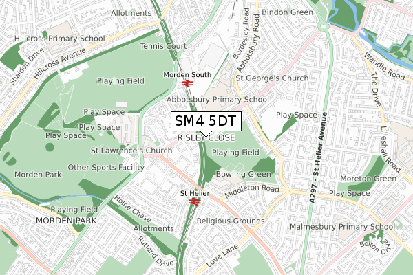 SM4 5DT map - small scale - OS Open Zoomstack (Ordnance Survey) SM4 5DT map - small scale - OS Open Zoomstack (Ordnance Survey)