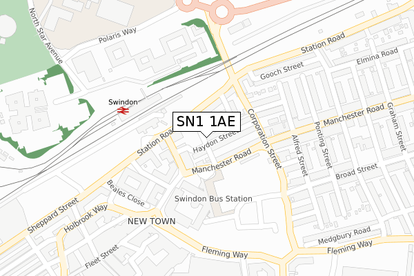 SN1 1AE map - large scale - OS Open Zoomstack (Ordnance Survey) SN1 1AE map - large scale - OS Open Zoomstack (Ordnance Survey)