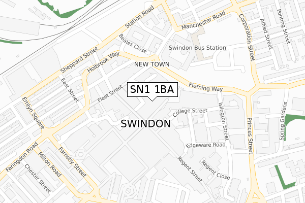 SN1 1BA map - large scale - OS Open Zoomstack (Ordnance Survey) SN1 1BA map - large scale - OS Open Zoomstack (Ordnance Survey)