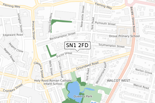 SN1 2FD map - large scale - OS Open Zoomstack (Ordnance Survey)