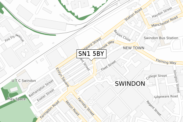 SN1 5BY map - large scale - OS Open Zoomstack (Ordnance Survey)