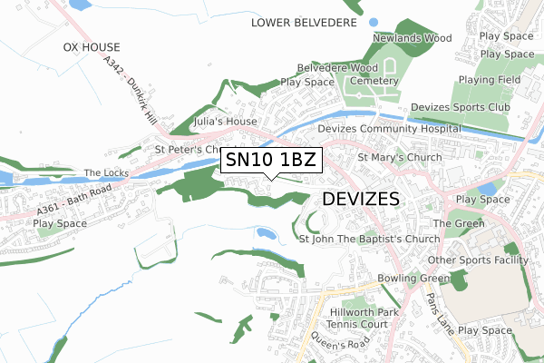 SN10 1BZ map - small scale - OS Open Zoomstack (Ordnance Survey) SN10 1BZ map - small scale - OS Open Zoomstack (Ordnance Survey)