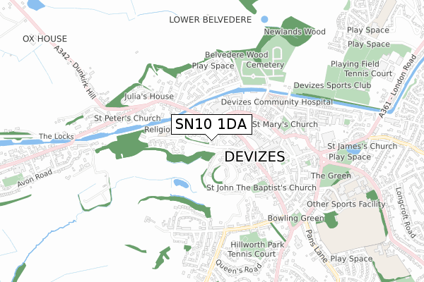 SN10 1DA map - small scale - OS Open Zoomstack (Ordnance Survey) SN10 1DA map - small scale - OS Open Zoomstack (Ordnance Survey)