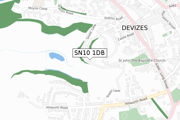 SN10 1DB map - large scale - OS Open Zoomstack (Ordnance Survey)
