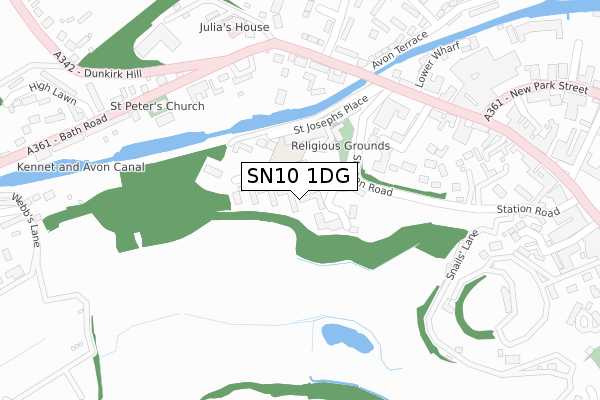 SN10 1DG map - large scale - OS Open Zoomstack (Ordnance Survey)