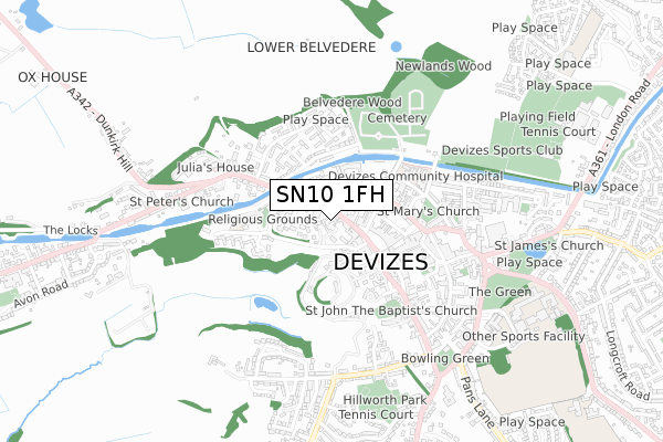 SN10 1FH map - small scale - OS Open Zoomstack (Ordnance Survey) SN10 1FH map - small scale - OS Open Zoomstack (Ordnance Survey)