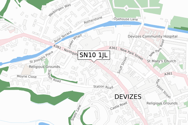 SN10 1JL map - large scale - OS Open Zoomstack (Ordnance Survey) SN10 1JL map - large scale - OS Open Zoomstack (Ordnance Survey)