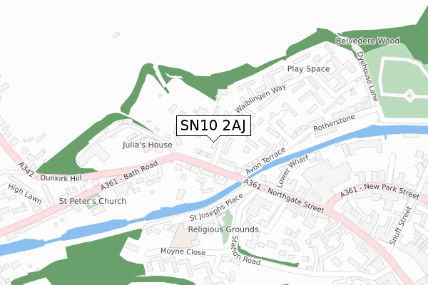 SN10 2AJ map - large scale - OS Open Zoomstack (Ordnance Survey) SN10 2AJ map - large scale - OS Open Zoomstack (Ordnance Survey)