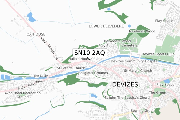SN10 2AQ map - small scale - OS Open Zoomstack (Ordnance Survey)