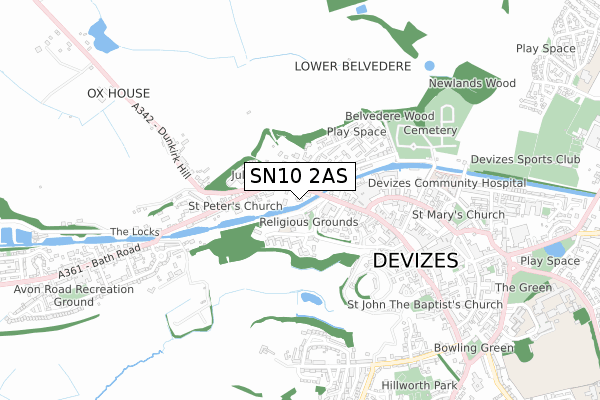 SN10 2AS map - small scale - OS Open Zoomstack (Ordnance Survey)