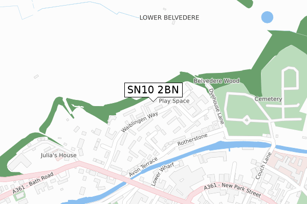 SN10 2BN map - large scale - OS Open Zoomstack (Ordnance Survey)