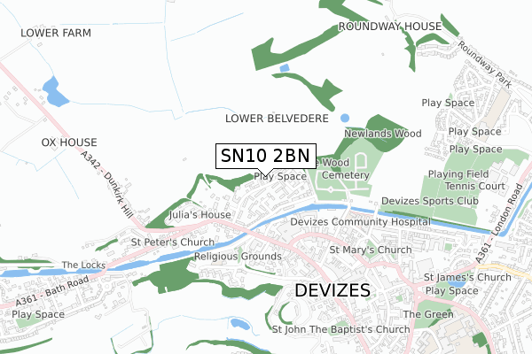 SN10 2BN map - small scale - OS Open Zoomstack (Ordnance Survey) SN10 2BN map - small scale - OS Open Zoomstack (Ordnance Survey)