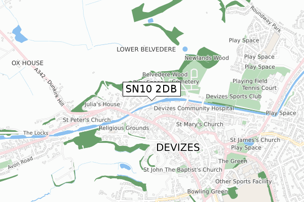 SN10 2DB map - small scale - OS Open Zoomstack (Ordnance Survey)