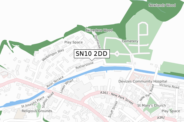 SN10 2DD map - large scale - OS Open Zoomstack (Ordnance Survey)