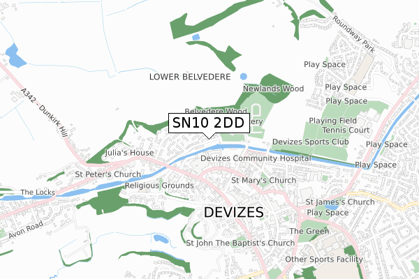 SN10 2DD map - small scale - OS Open Zoomstack (Ordnance Survey)