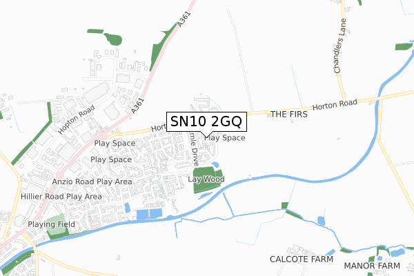 SN10 2GQ map - small scale - OS Open Zoomstack (Ordnance Survey)