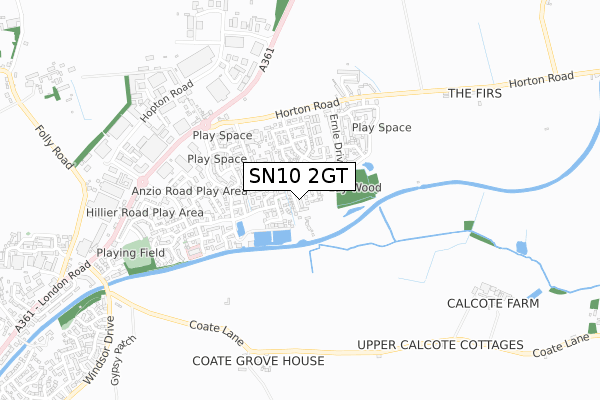 SN10 2GT map - small scale - OS Open Zoomstack (Ordnance Survey)
