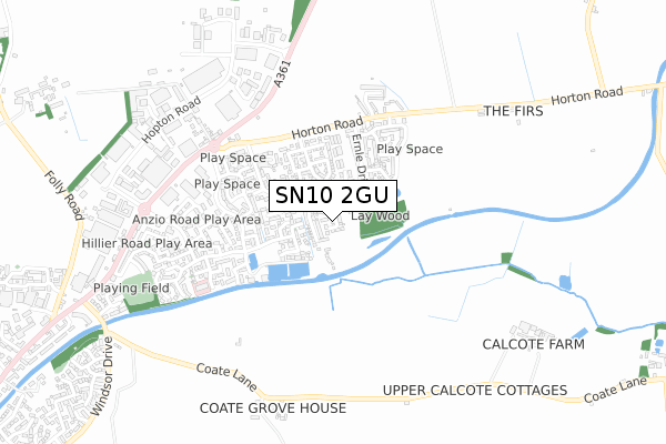 SN10 2GU map - small scale - OS Open Zoomstack (Ordnance Survey)
