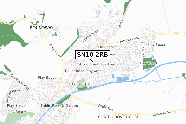 SN10 2RB map - small scale - OS Open Zoomstack (Ordnance Survey)