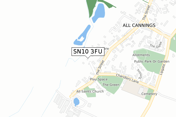 SN10 3FU map - large scale - OS Open Zoomstack (Ordnance Survey)