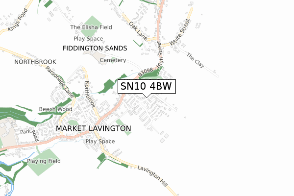 SN10 4BW map - small scale - OS Open Zoomstack (Ordnance Survey)