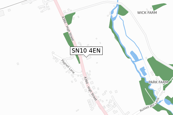 SN10 4EN map - large scale - OS Open Zoomstack (Ordnance Survey)