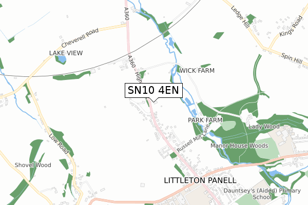 SN10 4EN map - small scale - OS Open Zoomstack (Ordnance Survey)